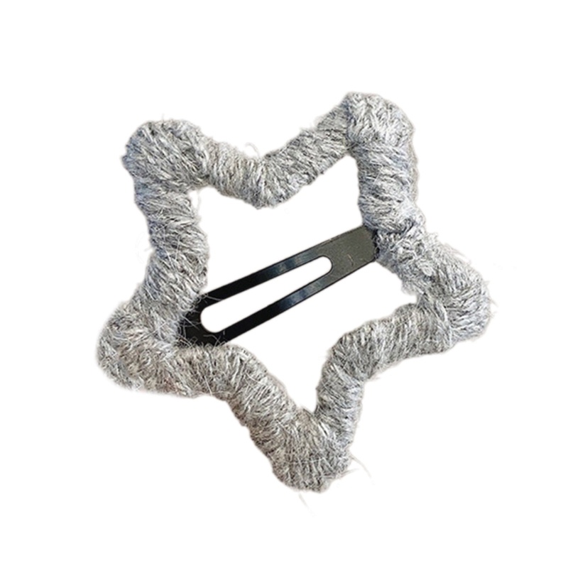 Kẹp Tóc Nơ Hình Ngôi Sao Bằng Lông Nhung Phong Cách Pháp Cổ Điển