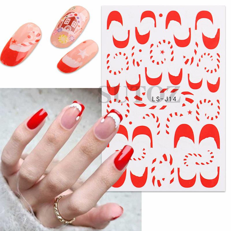 Mới Sticker Họa Tiết Cây Thông Giáng Sinh 3d Trang Trí Móng Tay