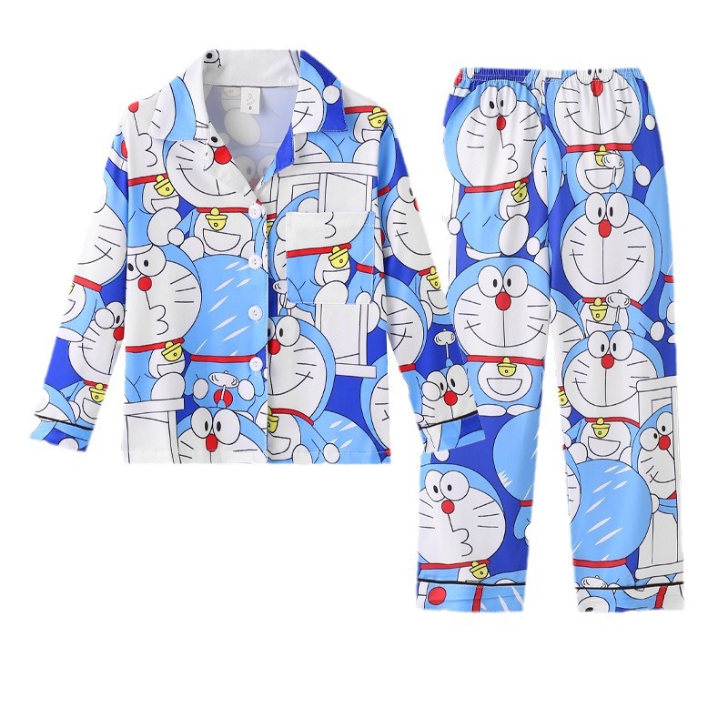 Bộ Đồ Ngủ Tay Dài 105-165cm in Họa Tiết Hoạt Hình Dễ Thương Thời Trang Xuân Thu Cho Bé Gái