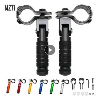 2Pcs M8 Universal Motorcycle Folding Footrests Passenger Footrest Pedal Rear Foot Pegs Set CNC Aluminum Motorcycle Part