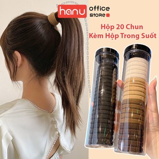 Hộp 20 Dây buộc tóc. thun cột tóc nữ dễ thương phong cách Hàn Quốc 2023