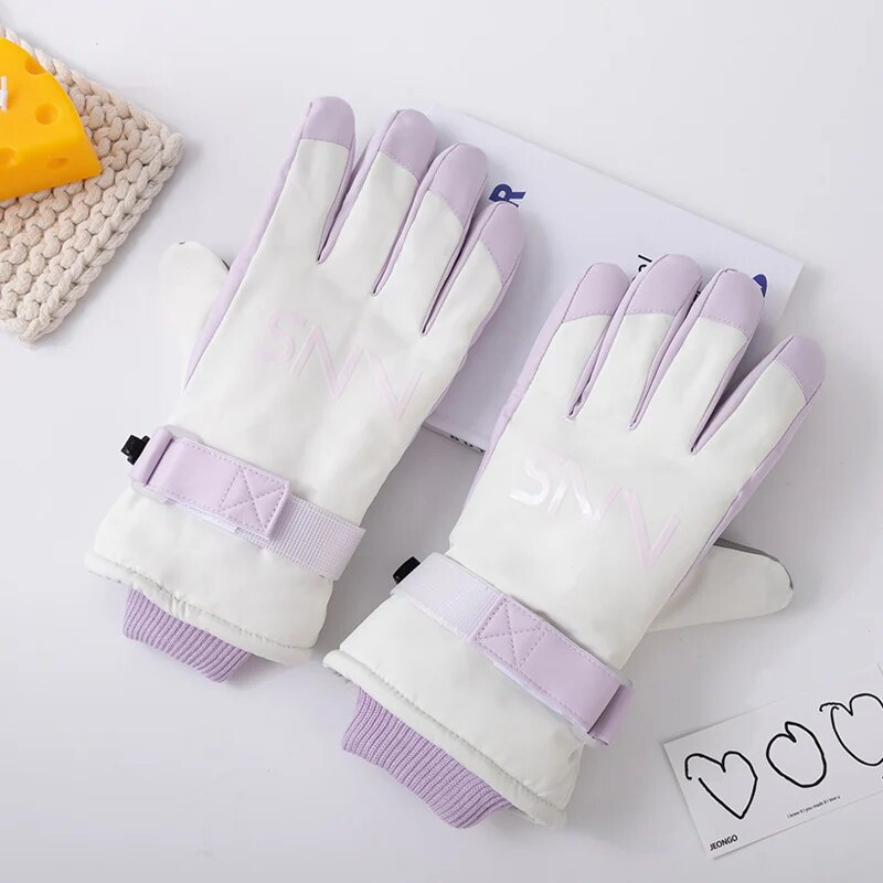 Găng Tay Trượt Tuyết Dày Dặn Ấm Áp Không Thấm Nước Chống Trượt Có Màn Hình Cảm Ứng