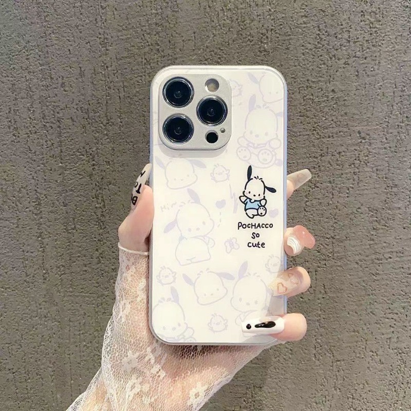 Ốp Điện Thoại Mặt Kính Hình Gấu winnie / Chó Cho iphone 15promax 14Pro 13promax 12 11 7 8plus xsmax xr