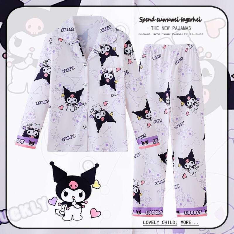 Lotso Bộ Đồ Ngủ Pijama Tay Dài In Họa Tiết kuromi Dễ Thương Thời Trang Mùa Thu Cho Bé Gái