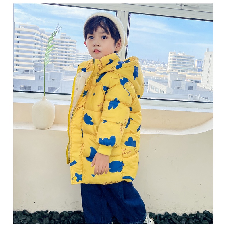 Áo Khoác Phao Đệm cotton Dày Giữ Ấm Mùa Đông Kiểu Hàn Quốc Dễ Thương Cho Bé Trai / Gái