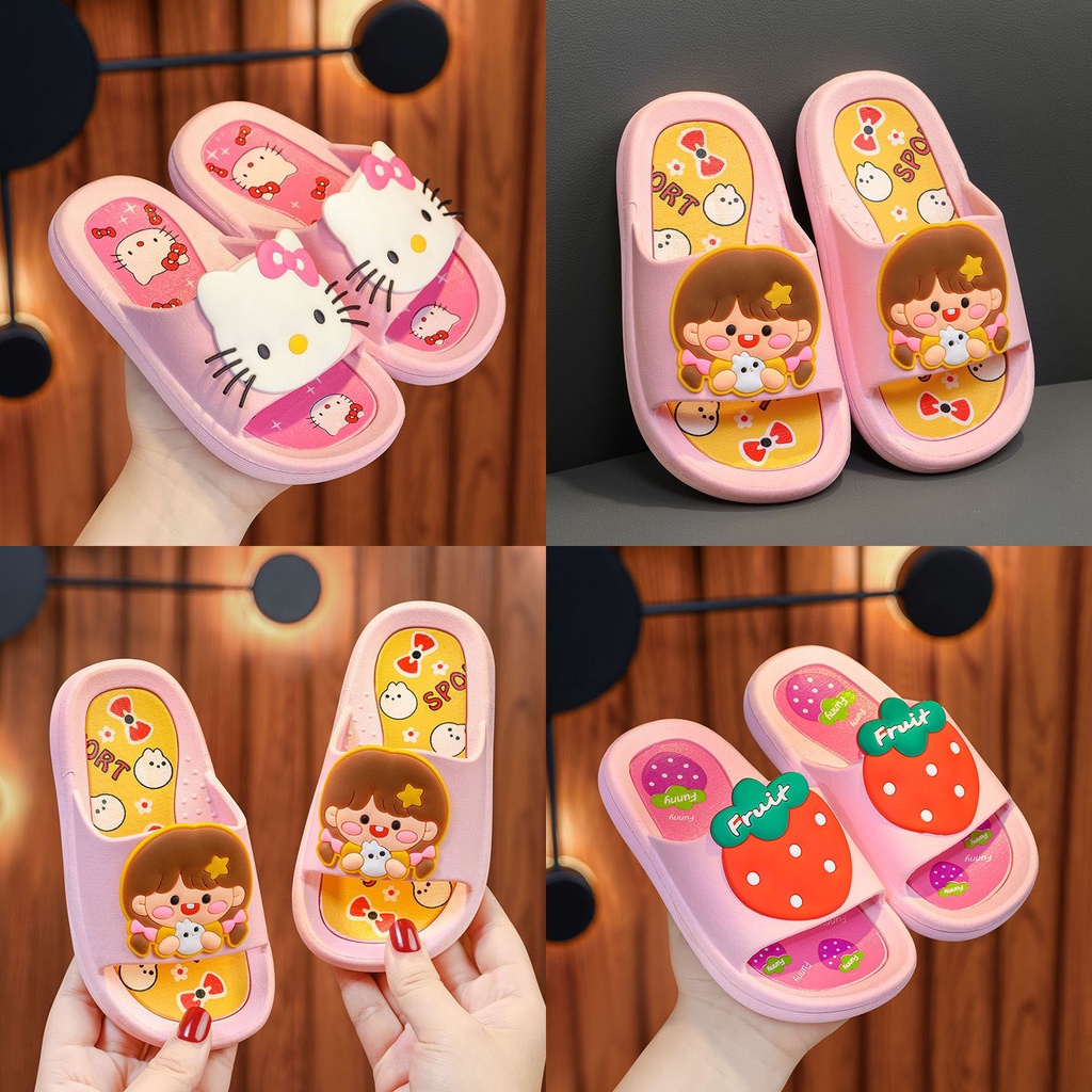 Hellokitty Dép Đi Trong Nhà / Ngoài Trời Đế Mềm Chống Trượt Họa Tiết Hello Kitty Thời Trang Mùa Hè Cho Bé Gái