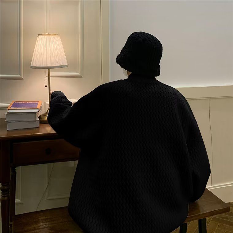 Áo sweater Dệt Kim Cổ Tròn Dáng Rộng Màu Sắc Đơn Giản Thời Trang Thu Đông 2023 Cho Nam Giới