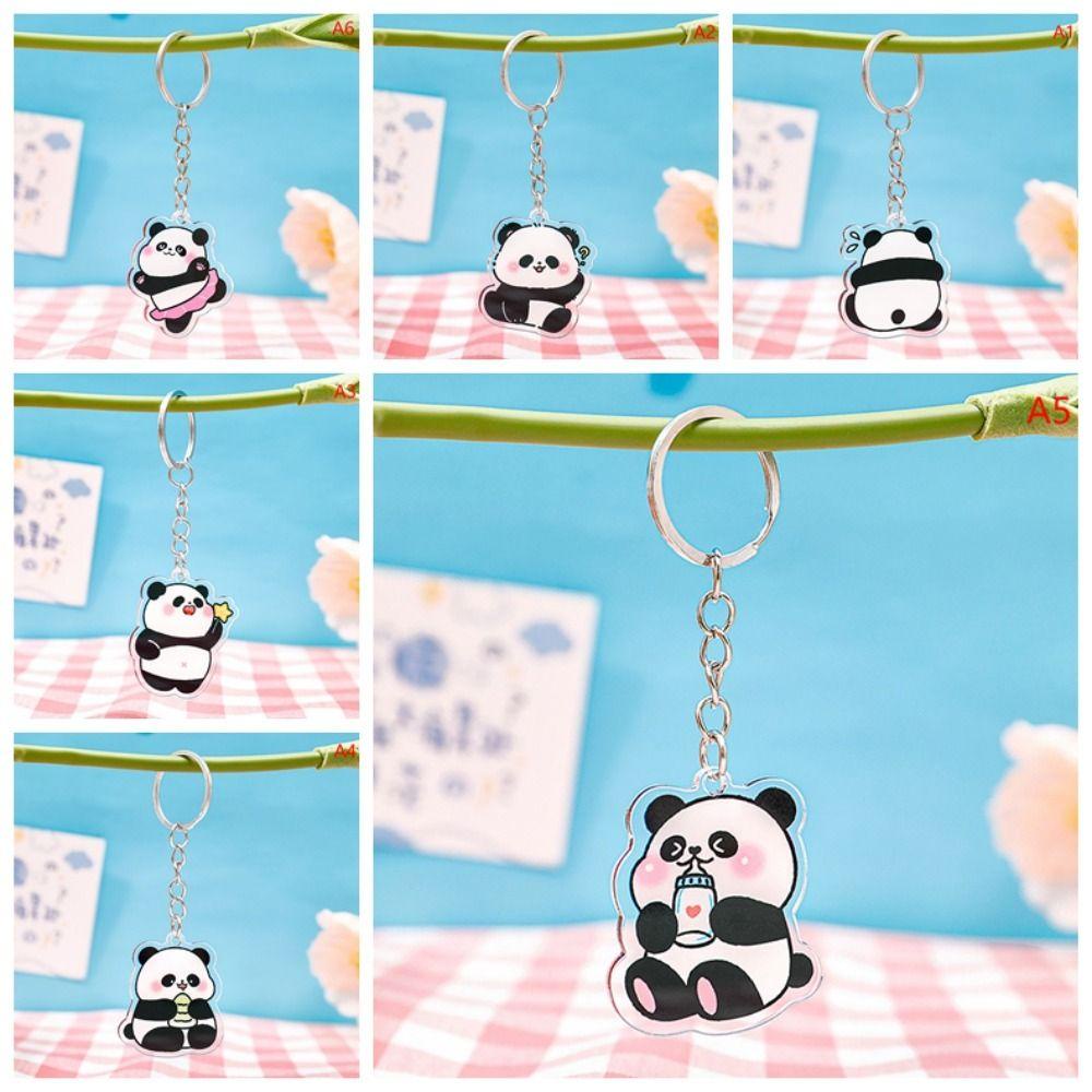 Mmluck Móc Chìa Khóa acrylic Hình Gấu Trúc Hoạt Hình Dễ Thương diy Ốp