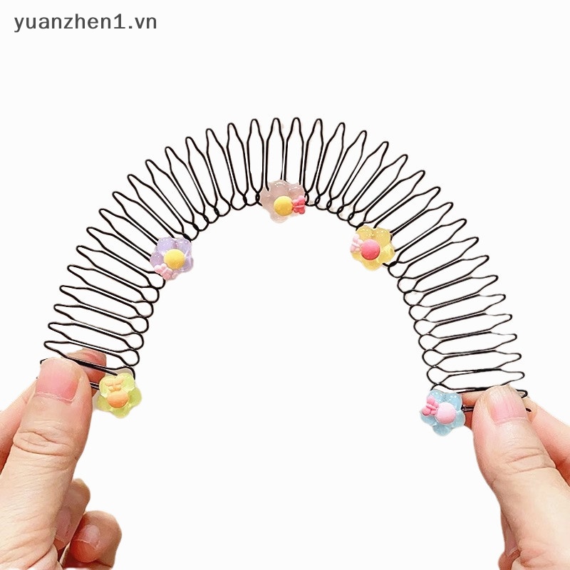 Lược Nhựa Cài Tóc Đính Hoa Và Ngọc Trai Phong Cách vintage Cho Nữ vn