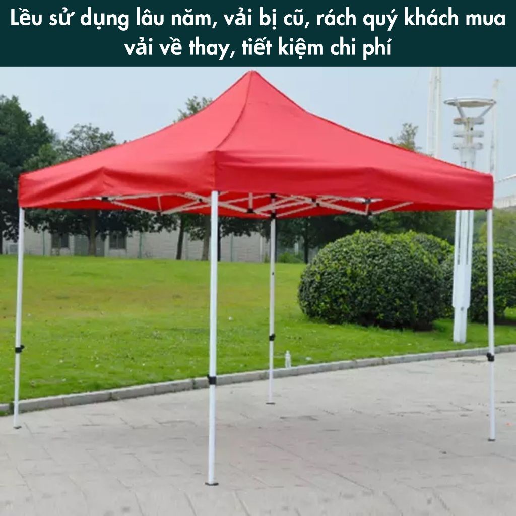 Nhà Bạt Di Động Mái Che Cao Cấp 2Mx2M, 3Mx3M Khung Sắt Tĩnh Điện Không Gỉ Vải Dù Che Nắng Ngoài Trời Bảo Hành 2 năm