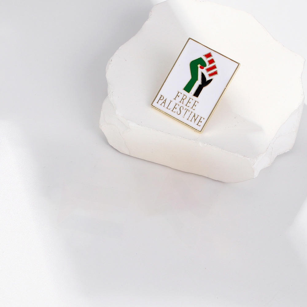Huy Hiệu Kim Loại Hình Lá Cờ palestine