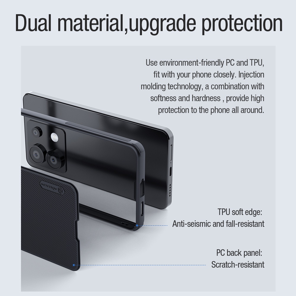 Ốp điện thoại NILLKIN PC + TPU cứng siêu mỏng từ tính chống sốc chống dấu vân tay cho Redmi Note 13 Pro 5G
