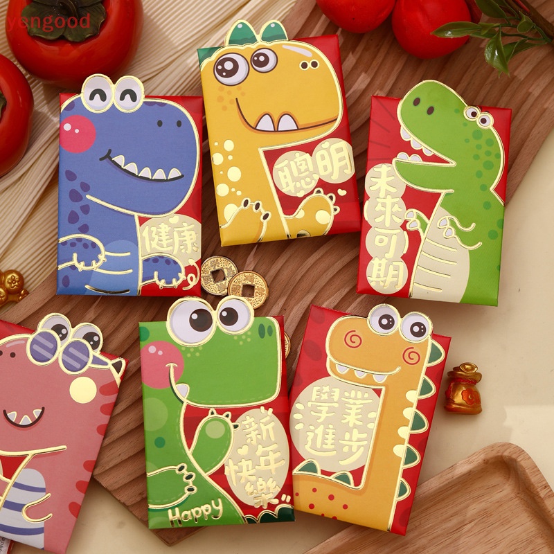 Set 6 Bao Lì Xì Năm Mới 2024 Họa Tiết Rồng Độc Đáo