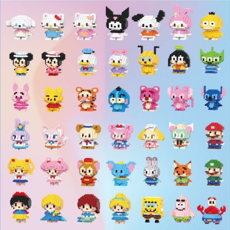 Bộ 50 Khối Xếp Hình Nhân Vật Hoạt Hình Chú Gấu pooh / pooh / nano Dễ Thương Dùng Làm Quà Tặng Giáng Sinh Cho Bé diy