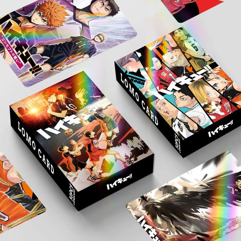 Haikyuu!! Laser Flash Lomo Card Shoyo Hinata Tobio Kageyama Color Printing Photocard