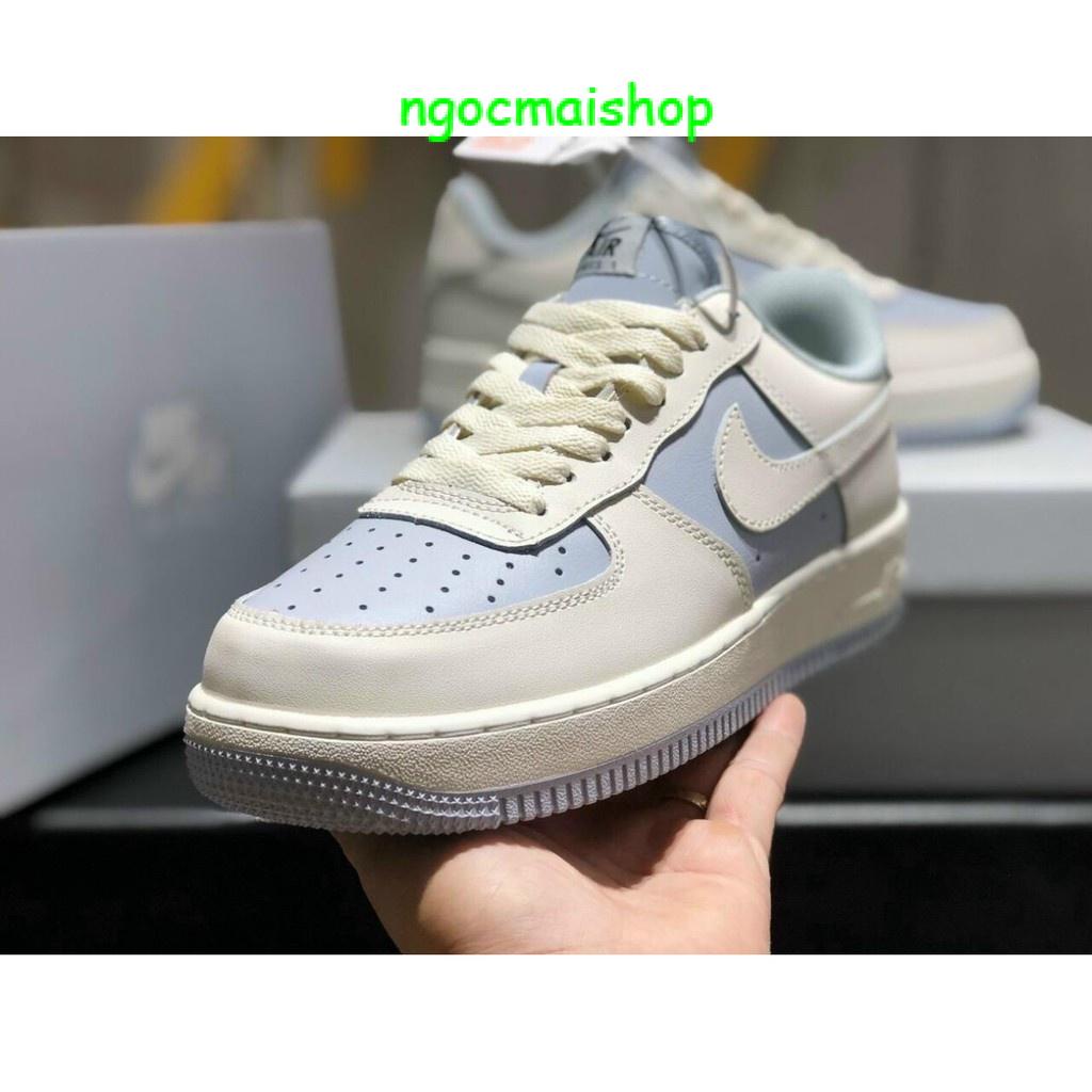 SALE-Giày AF1 màu trắng xanh baby blue , Giày thể thao air force 1 trắng xanh kem cao cấp bản đẹp mới 2023