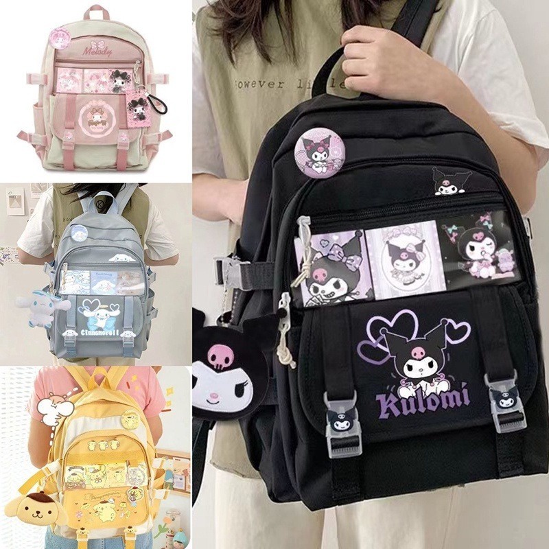 Sanrio Balo Đi Học Cỡ Lớn Họa Tiết Hoạt Hình kuromi