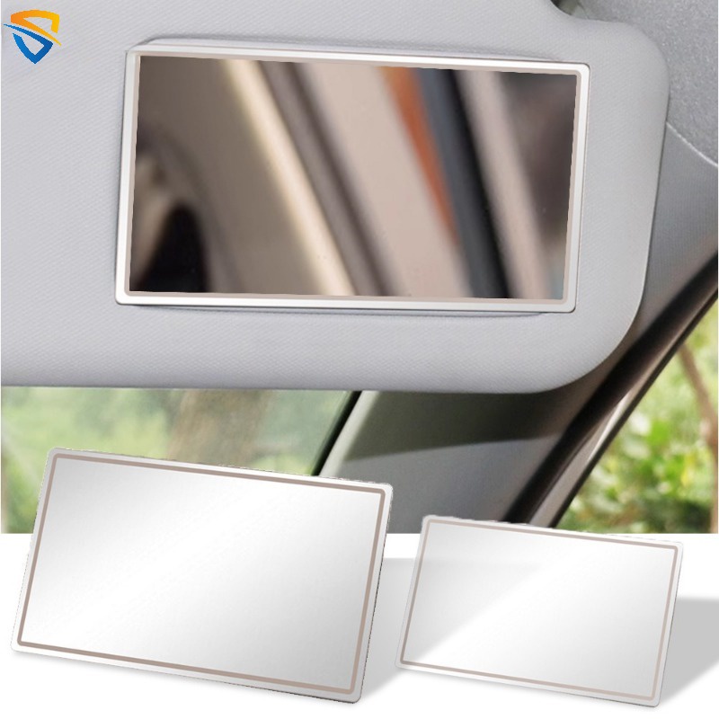1 Gương Trang Điểm Tự Dính Bằng Thép Không Gỉ Gắn Tấm Che Nắng Xe Hơi