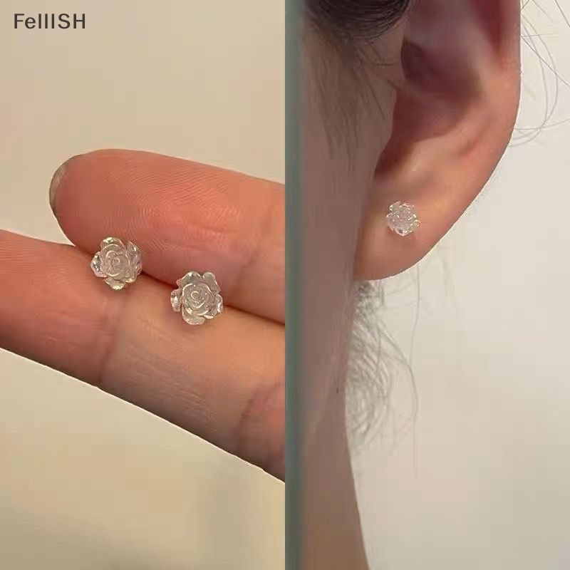 1 Đôi Bông Tai Hình Hoa Trà Trắng Thời Trang Mùa Hè 439br