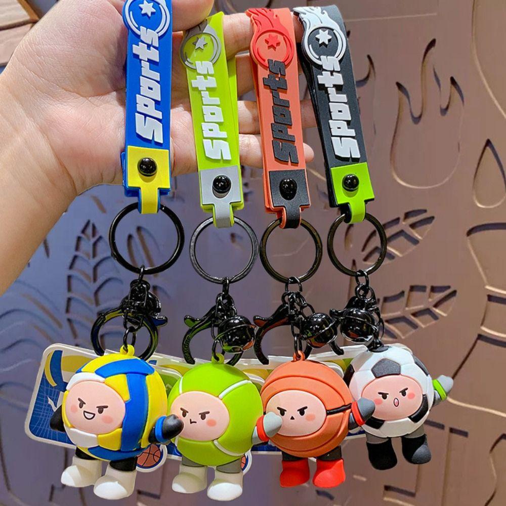 Mmluck Móc Chìa Khóa pvc mini Hình Bóng Đá / Bóng Chuyền / tennis / Bóng Rổ mini