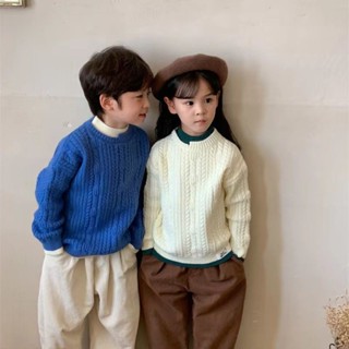 Áo Sweater Dệt Kim Dày Dặn Thời Trang Thu Đông Mới Cho Bé Trai Và Gái