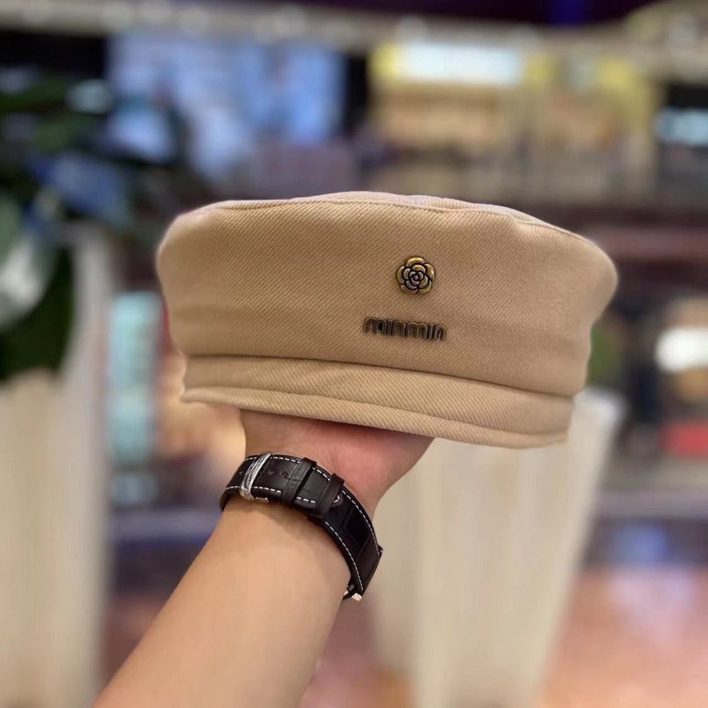 Mũ nồi mũ beret hoa trà min min