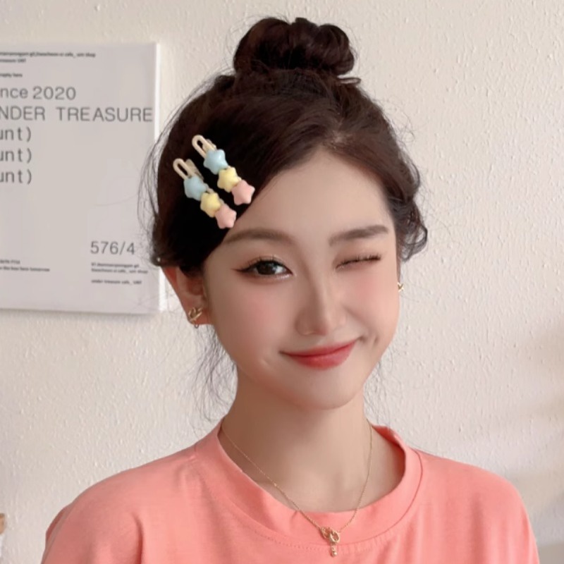 1 Kẹp Tóc Hình Thỏ / Ngôi Sao / Mặt Trăng Màu Vàng Dễ Thương fantastic789