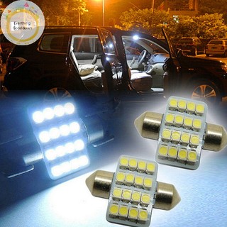 Everthinggooddown 2 chiếc 31mm 3528 16 bóng đèn led smd trắng festoon dome vn