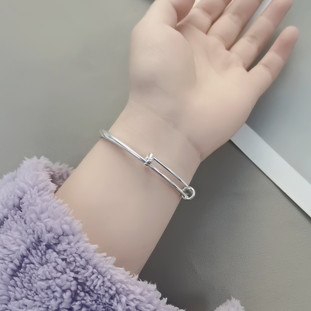Vòng Tay Lượn Sóng Màu Sắc Bạc Phong Cách Cá Tính