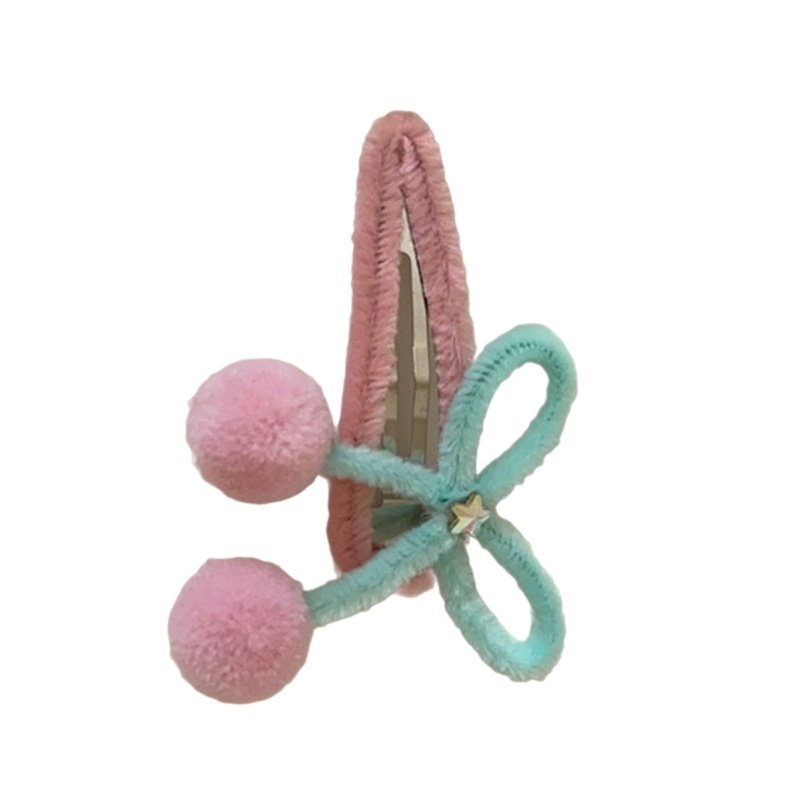 Kẹp Tóc Nơ Phủ Lông Nhung Dễ Thương Xinh Xắn Dành Cho Nữ