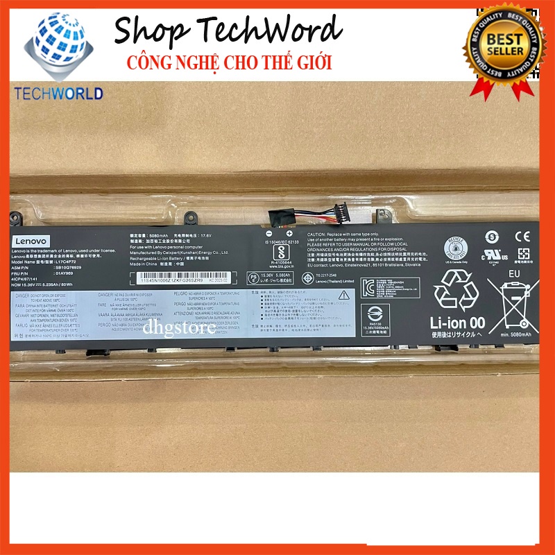 Pin Laptop Lenovo ThinkPad X1 Extreme 1st 2nd, ThinkPad P1 1st 2nd Gen, 2018 2019 L17M4P72 L18M4P71 
