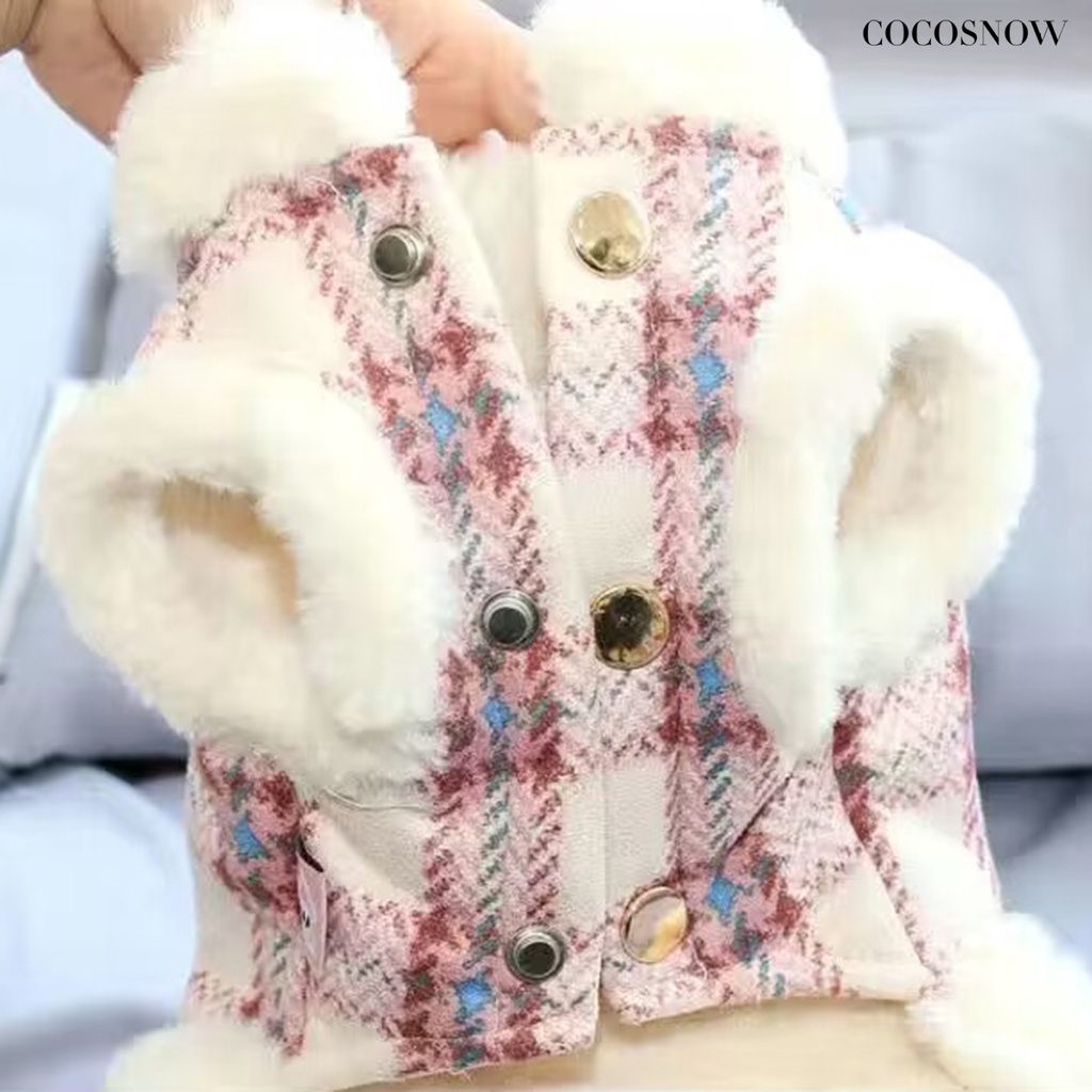 Áo Khoác Giữ Ấm Mùa Đông Mềm Mại Thoải Mái In Họa Tiết Kẻ Sọc Thời Trang Cho Thú Cưng