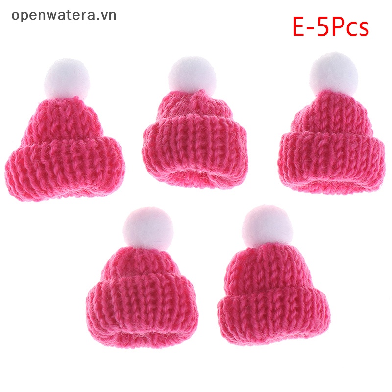 Set 5 Mũ Len mini Trang Trí Cho Nhà Búp Bê Mừng Năm Mới