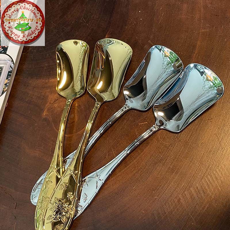 Muỗng Ăn Tối Bằng Thép Không Gỉ Tay Cầm Dài Tiện Dụng Cho Nhà Bếp