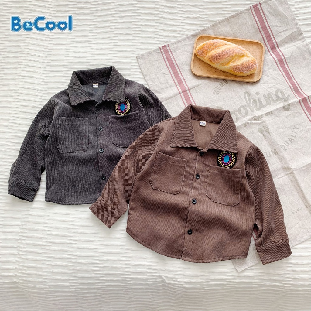 Đồ Bộ Bé Trai Bé Gái Chất Nhung Tăm Cao Cấp BeCool, Bộ Nhung Dài Tay 2 Túi Cho Bé Từ 10-27kg