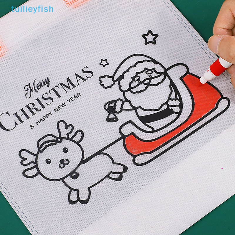 Túi Xách Tay Bằng Vải Không Dệt Vẽ graffiti Giáng Sinh Màu Sắc Nghệ Thuật Cho Trẻ Em