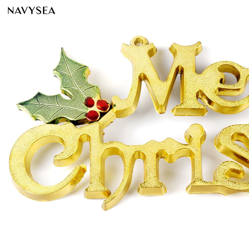 Set 2 Chữ Gỗ Lấp Lánh Trang Trí Giáng Sinh