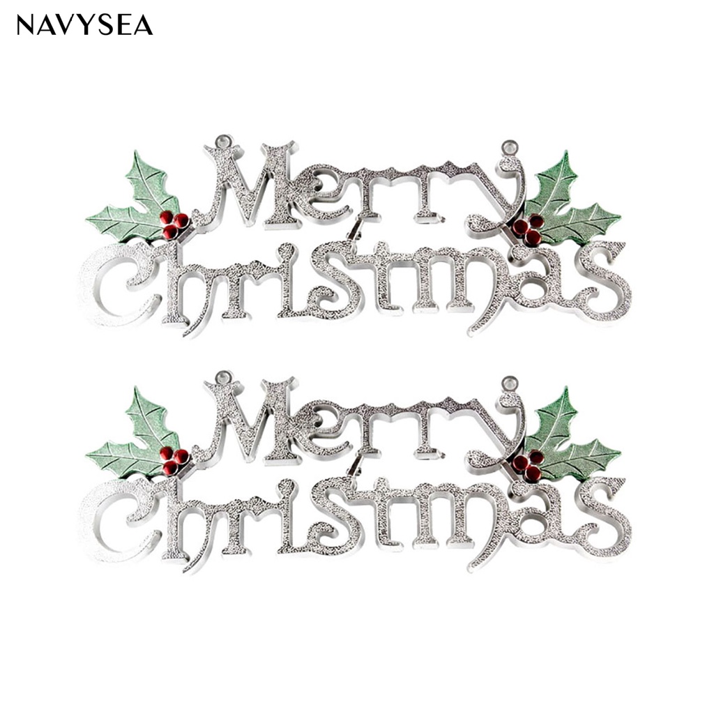 Set 2 Chữ Gỗ Lấp Lánh Trang Trí Giáng Sinh
