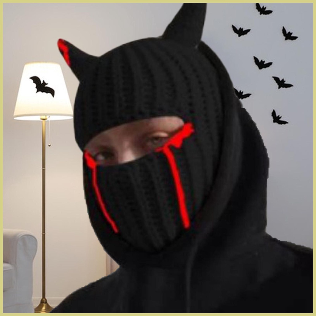 Mũ Len Trùm Đầu Có Sừng Che Mắt Giữ Ấm Khi Đi Cắm Trại / Thể Thao Ngoài Trời Thời Trang aseavn aseavn