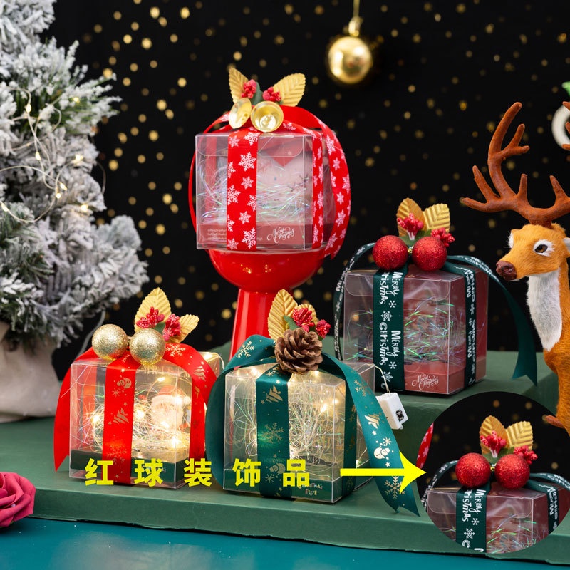 Hộp Đựng Quà Giáng Sinh Bằng Kim Loại Có Đèn Led Trước