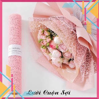 Lưới nhện gói hoa-họa tiết lưới nhiều màu - lưới cuộn sợi 50cm
