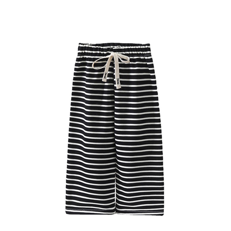 Quần Dài cotton Ống Rộng Họa Tiết Kẻ Sọc Thời Trang Xuân Thu Phong Cách Hàn Quốc Cho Bé Gái 5-12 Tuổi