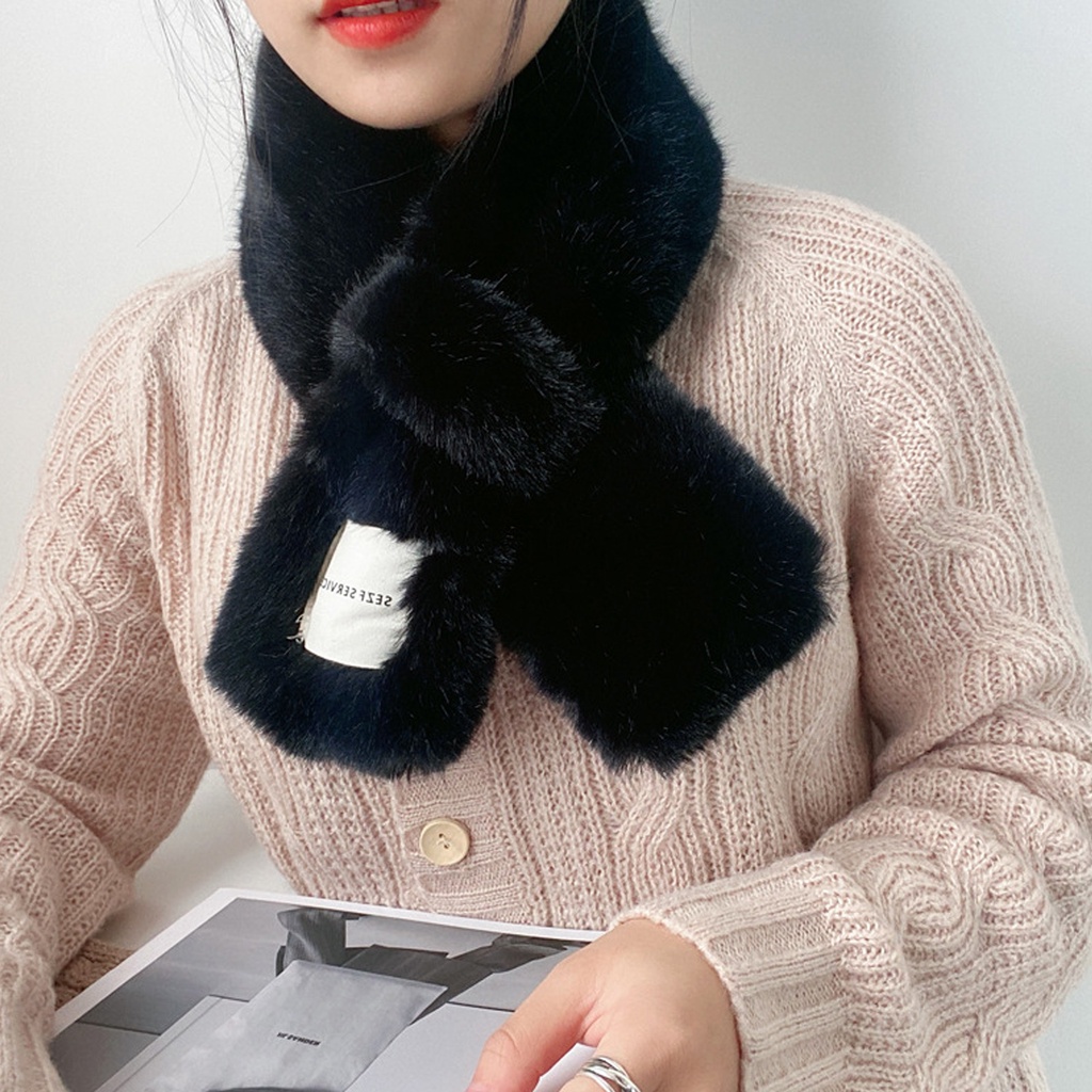 Khăn Choàng Lông Thỏ Nhân Tạo Dày Dặn Giữ Ấm Mùa Đông