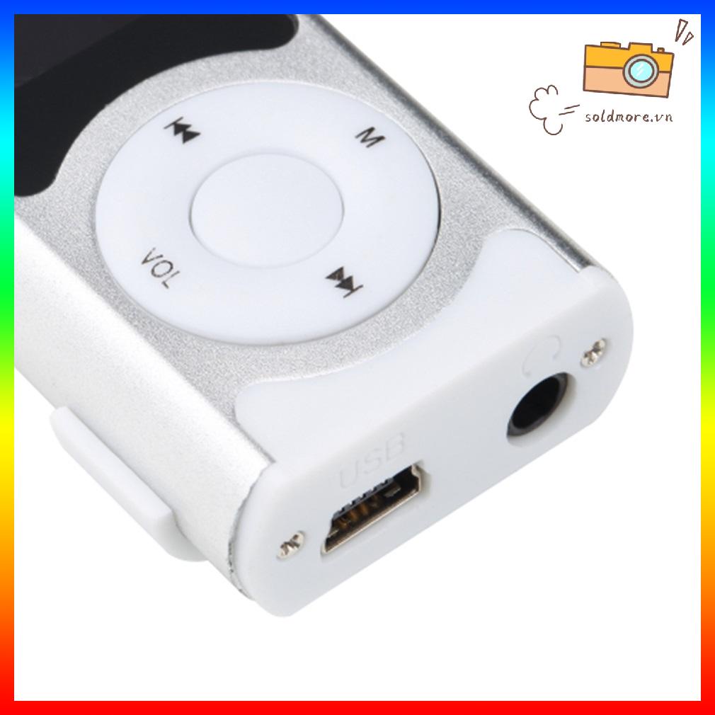 Mini USB Clip MP3 Media Player Màn hình LCD Hỗ trợ Đèn LED TF 16GB