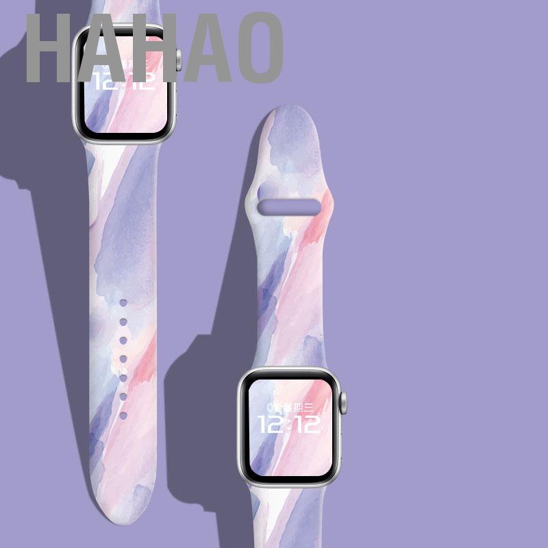 Hahao Floral Printed Smartwatch Band Replacement Soft Silicone Sport Watch Strap for Iwatch 7 Series