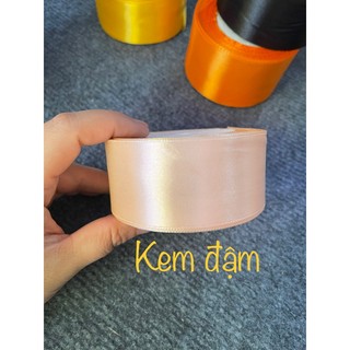 Cuộn ruy băng lụa 4cm ( cuộn )làm hoa hồng lụa