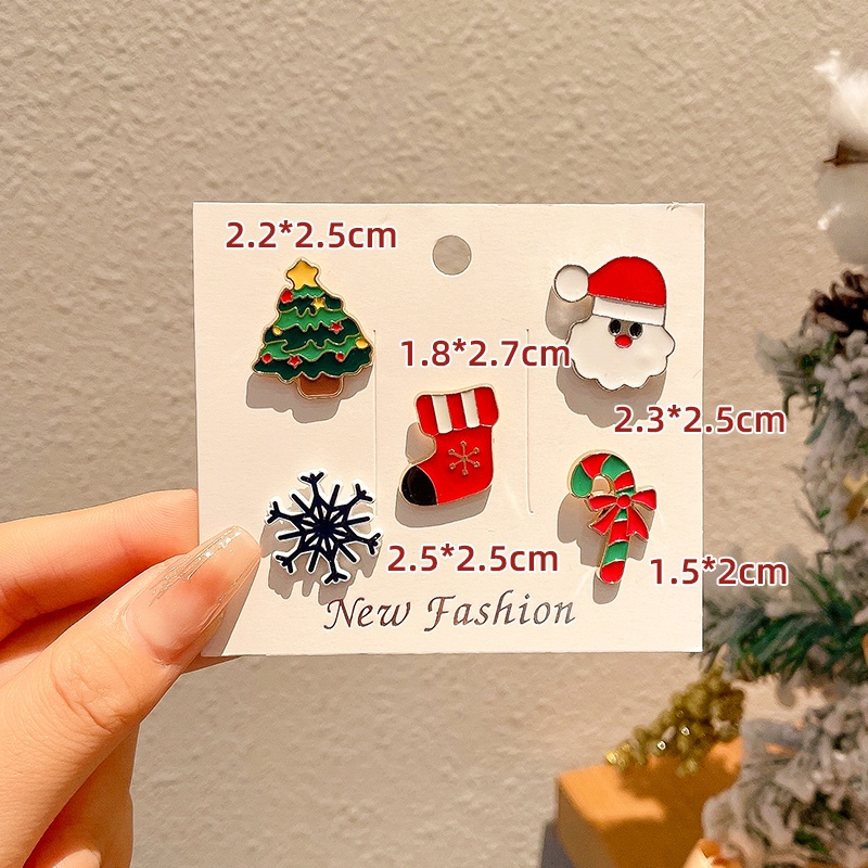 Bộ 2 Ghim Cài Áo Kim Loại Hình Ông Già Noel Hoạt Hình Dễ Thương