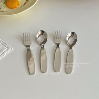 Muỗng Nĩa Bằng Thép Không Gỉ 304 Chất Lượng Cao Chống Sốc Phong Cách Hàn Quốc Dễ Thương