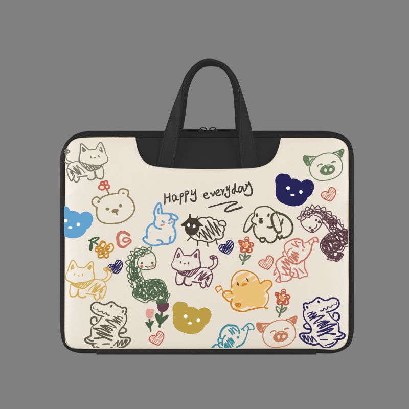 Dễ Thương Túi Đựng laptop Bằng Da pu Chống Nước Chống Sốc Họa Tiết Hoạt Hình Cho laptop 12 13.3 14.1 15 15.6 16.1inch