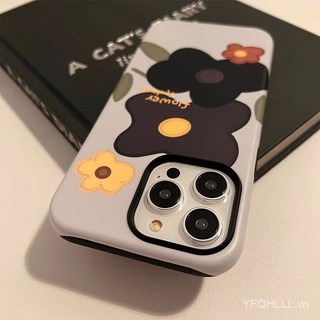 Ốp Điện Thoại Hai Lớp Họa Tiết Hoa Cho iphone11 12 13 14 15 12promax 13promax 14pro 14promax x xs xr